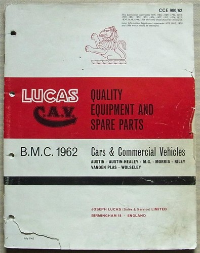 Lucas bmc austin healey - lucas, morris