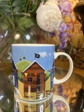 Flame Homeware Colourful  Beach Huts Mug Seaside
