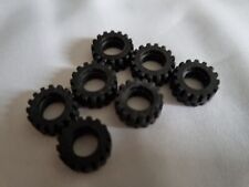 LEGO Tyres (x7) SEVEN Part 4578677 Black Small Tyres D. 15mm x 6mm Offset Treads