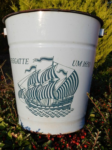 Unusual large enamel bucket - large,