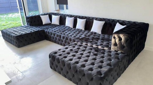 Chesterfield grey fabric - chesterfield,
