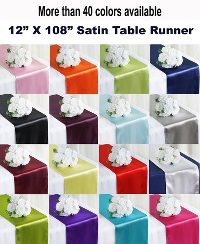 Satin table runner wedding - table,