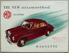 MG MAGNETTE Car Sales Brochure c1954 #H&E 5388