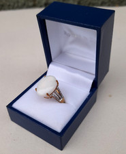 9ct gold Ring White Opal and 36 Diamonds,3.7gr,5.14ct,Fully hallmarked,UK size P