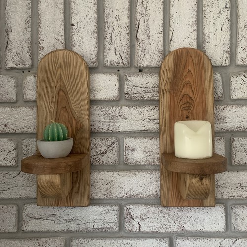 Handmade wooden wall sconce - wooden,