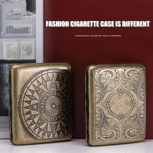 Vintage metal cigarette case - metal,