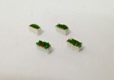 Outland Models Railway Layout White Flower Pot w Flower x4 for Garden Gauge N Z