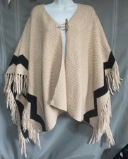 Zara Beige Aztec Style Poncho