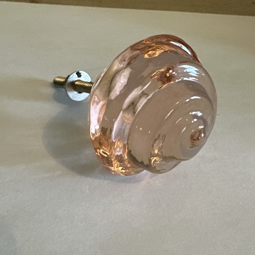 Vintage glass drawer - pull, pink