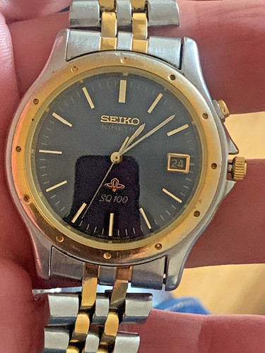 Seiko mans kinetic date black - seiko,