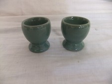 Denby Bourne - Manor Green - vintage cruet set oil vinegar salt egg cup - 6D2A #