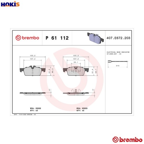 Brake pad set disc - set, p