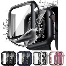For Apple Watch Case Series 10 9 8 7 6 5 4 SE Tempered Screen Protector Cover