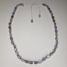 Lola Rose Necklace Grey Agate Beaded Silver Colour Spacers Adjustable 54cm Long