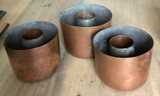 3 Antique Copper Jelly Moulds 19th Century Jelly Pate Etc