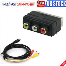 For TV DVDs RGB HDMI/Scart Plug to 3RCA RCA Female AV Adapter Input 1.5m Cable