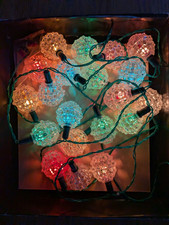 Vintage PIFCO CRYSTAL CHANDELIERS Christmas Tree Lights  - Boxed Working