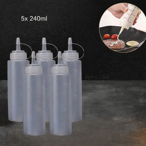 5pcs 240ml plastic clear - 240ml,
