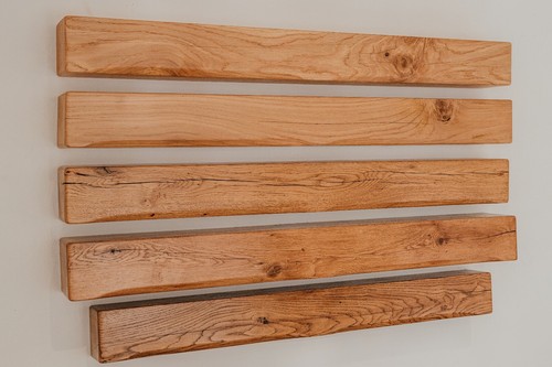 Oak beam mantel - , fireplace