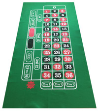 GIANT GREEN ROULETTE FELT BAIZE CLOTH LAYOUT LARGE PLAYING AREA - POKERCHIPSHOP