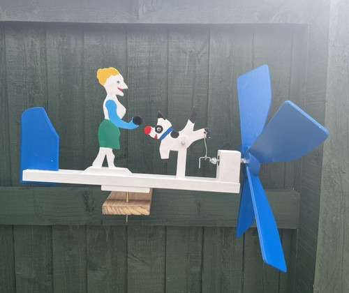 Wood metal whirligig - whirligig, wind