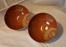 Vintage Denby Fire Chilli Rice Bowls in swirl design x 2..  