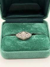 Art Deco 19K Natural Diamond Ring