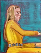 Joni Mitchell Rare Original One Of A Kind Oil Painting Isle Of Wight 1970 New 