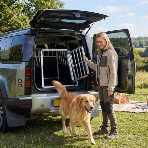 Aluminum dog crate - dog, trapezoidal