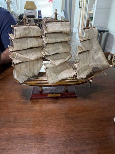 Wooden ship model with canvas - ship,