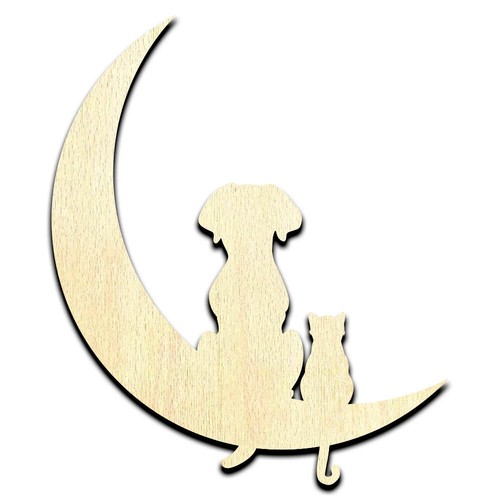 Cat dog moon laser - in, out