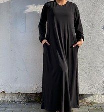 Womens Plain Abaya Black with