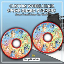 Colorful Cartoon Pups Wheel Covers Wheelchair Spoke Guard Stickers