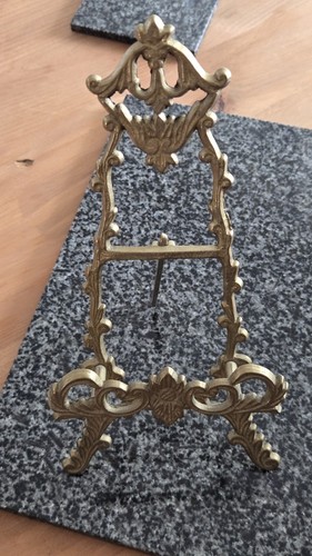 Antique brass easel - antique,