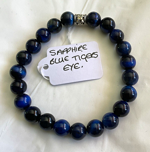 Blue black tiger eye round - blue/black, tiger’s