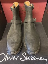 OLIVER SWEENEY, BRAND NEW, SIZE 10.5, BLACK  NUBUCK , COMMANDO SOLE, BIKER BOOT,