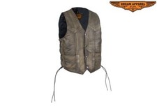 Kids Brown Leather Vest Side