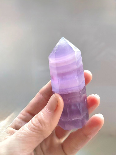 Blue fluorite crystal - crystal, tower