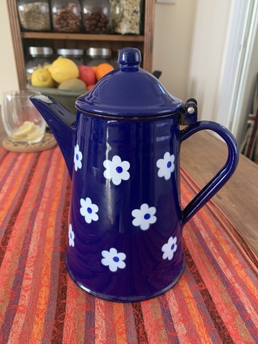 Vintage 1960s navy enamel - vintage,