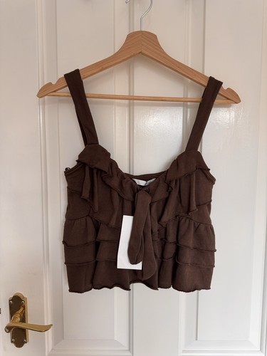 Zara brown ruffle frill - zara,