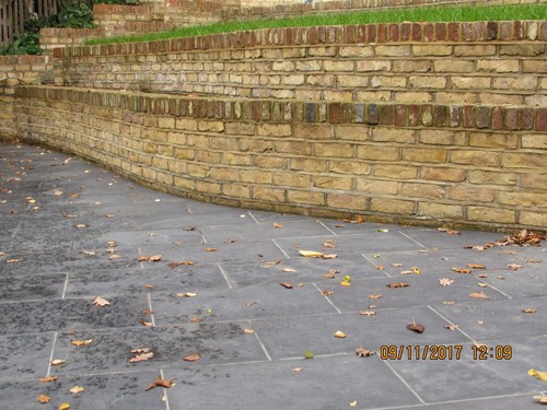 Black slate paving patio - slate,
