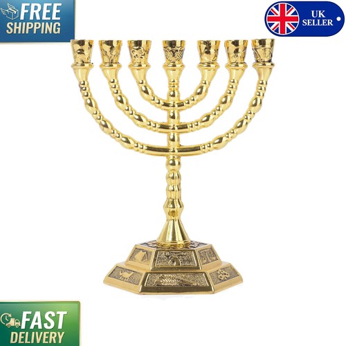 Luxurious gold menorah - gold,