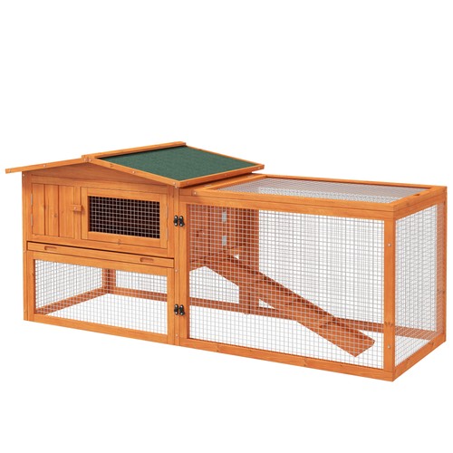 Pawhut rabbit hutch bunny - hutch,,