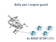 4x Yamaha XTZ750 supertenere 1990-1995 engine guard mounting collars 90387-07391