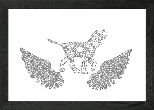 Mandala italian spinone - mandala, framed