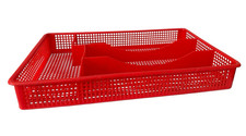 VINTAGE CUTLERY TRAY RED  Mid