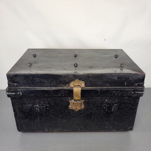 Antique metal deed box - deed, with