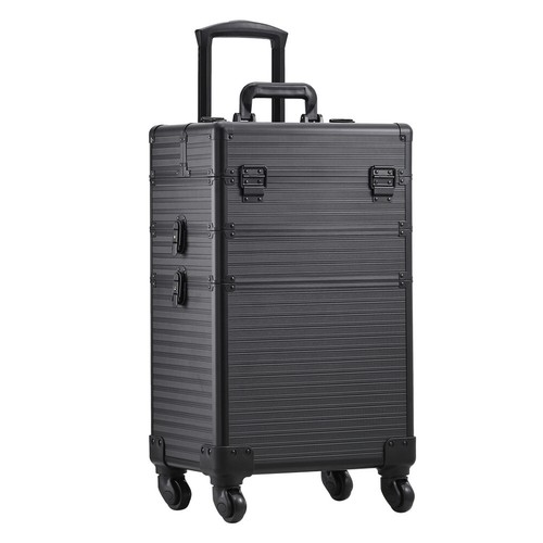 Large black makeup trolley - black,