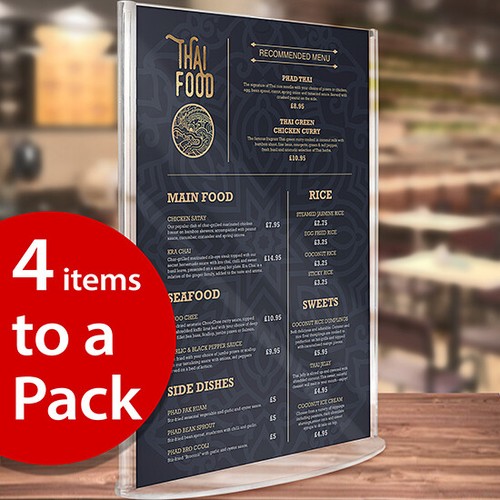 Table top menu - top, holder