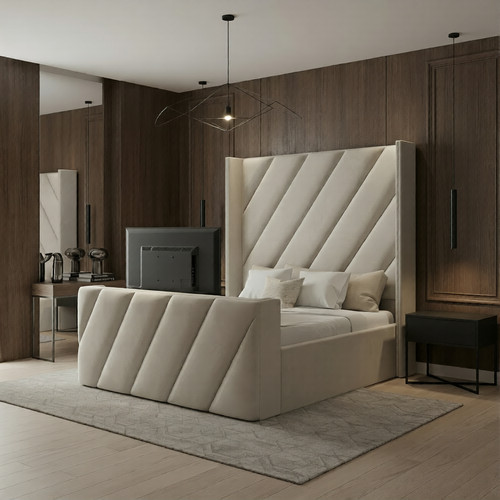 Diagonal panel winged - panel, bed